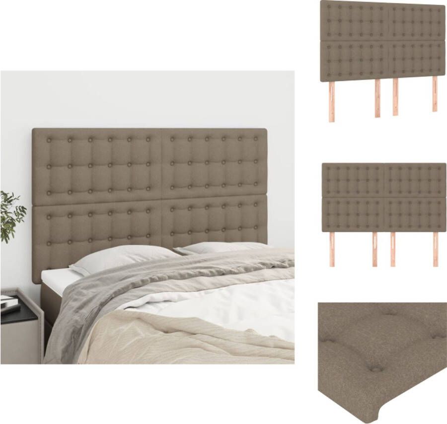 VidaXL Hoofdbord Bed 144x118 128 cm Taupe Bedonderdeel