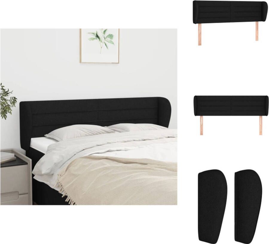 VidaXL Hoofdbord Bed 147 x 23 x 78 88 cm Zwart Polyester Bedonderdeel