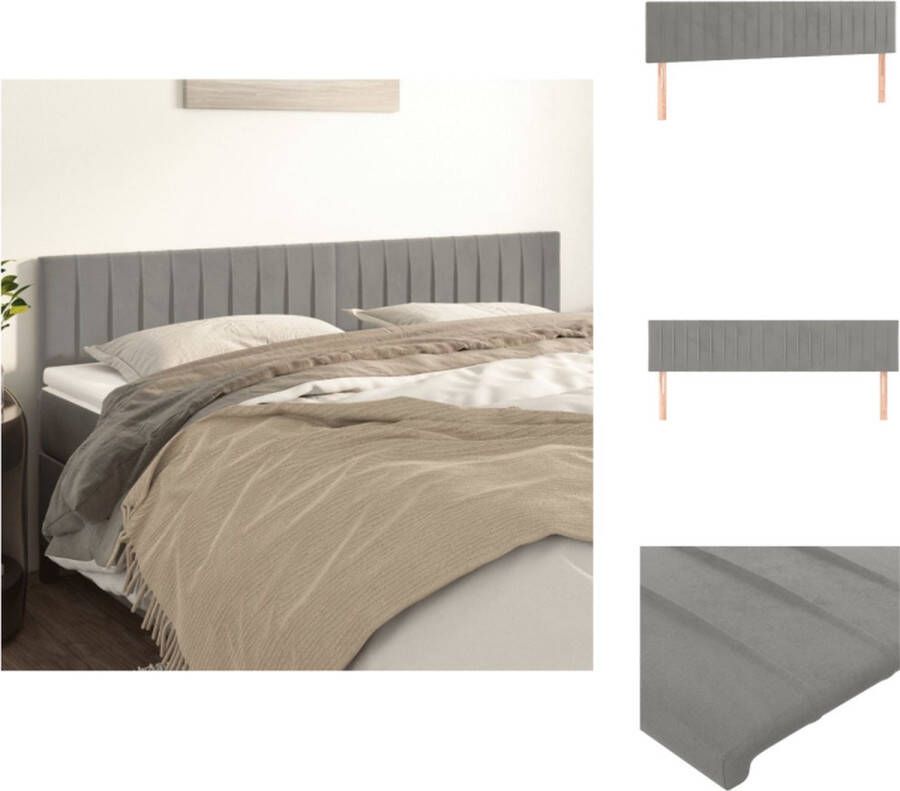 VidaXL Hoofdbord Bed 160 x 5 x 78 88 cm Lichtgrijs Bedonderdeel