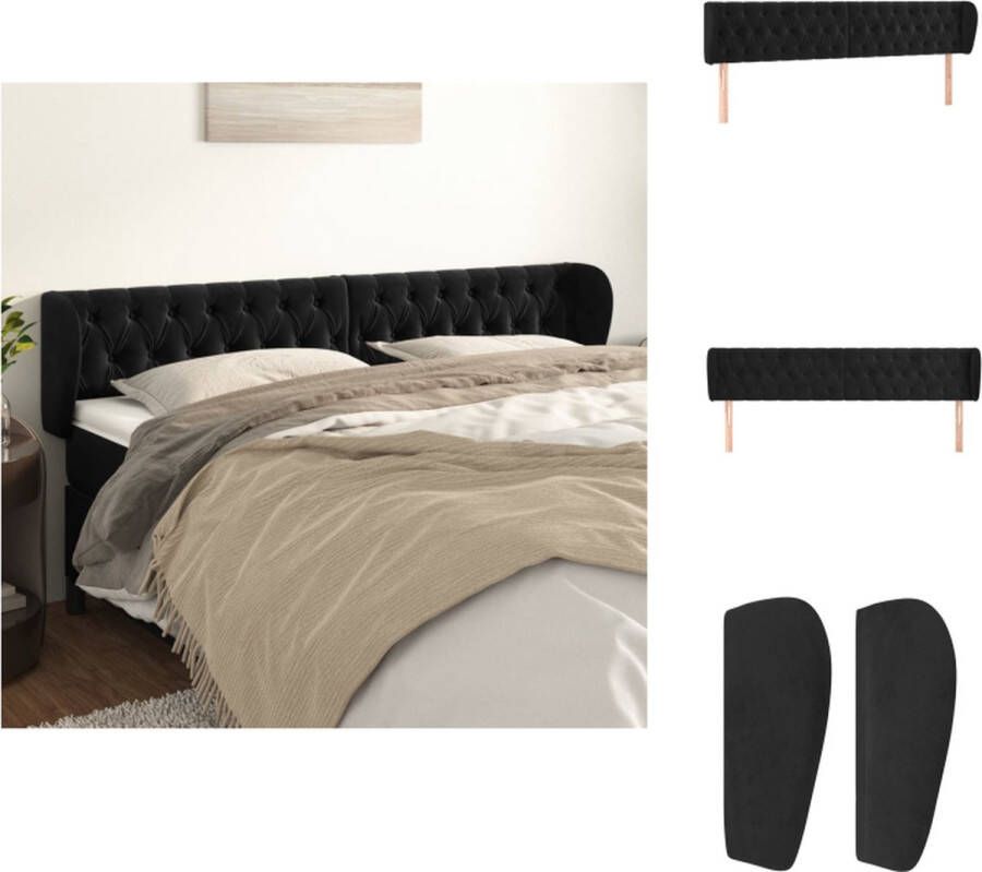 VidaXL Hoofdbord Bed 203x23x78 88 cm Zacht fluweel Stevige poten Verstelbare hoogte Comfortabele ondersteuning Bedonderdeel