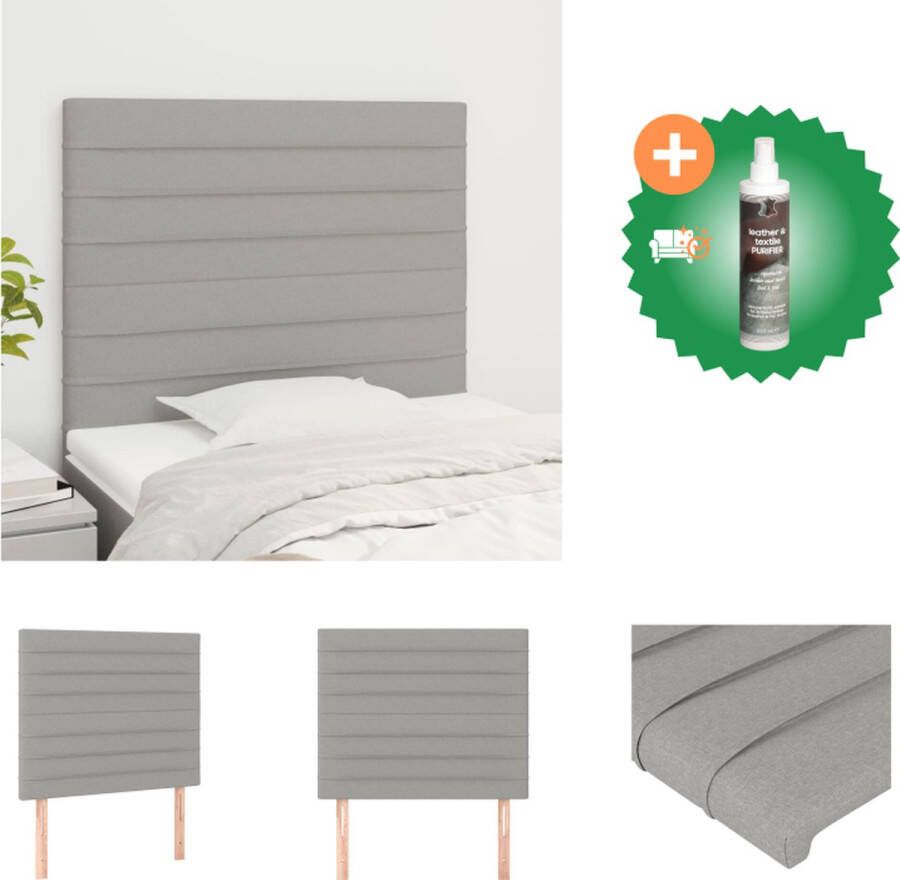 VidaXL Hoofdbord Bed 80x5x118 128 cm Lichtgrijs Duurzaam Stabiel Verstelbare hoogte Comfortabele ondersteuning 2x hoofdeind Bedonderdeel Inclusief Reiniger - Foto 2