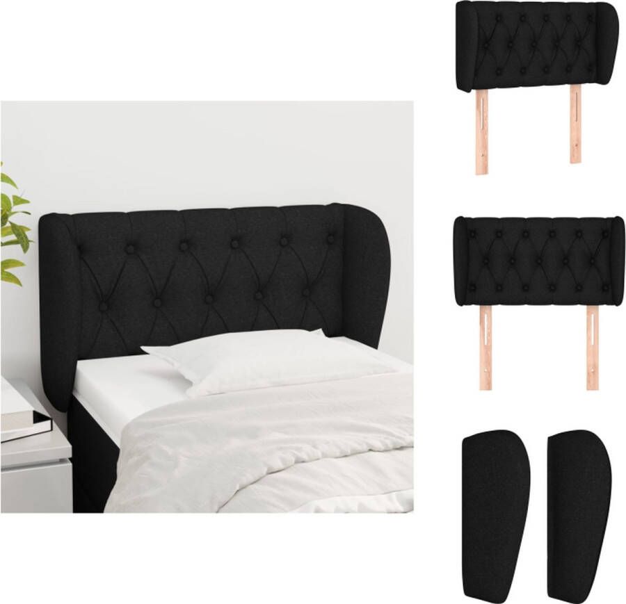 VidaXL Hoofdbord Bed 83 x 23 x 78 88 cm Zwart Duurzaam Materiaal Verstelbare Hoogte Stevige Poten Bedonderdeel - Foto 3