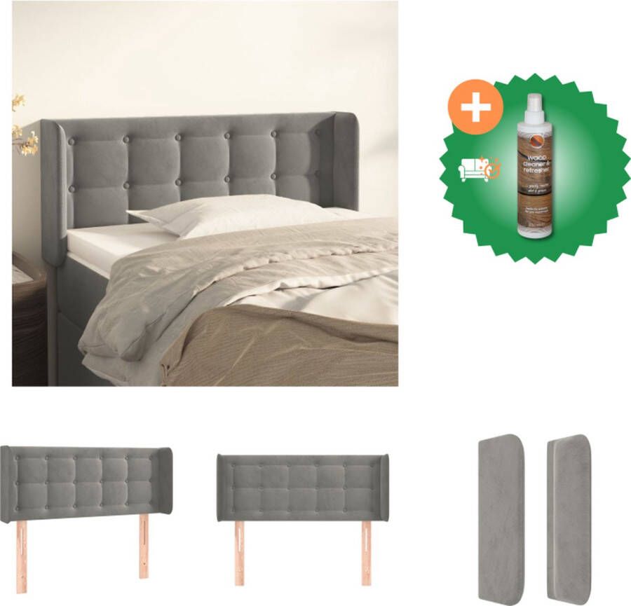 VidaXL Hoofdbord Bed 93x16x78 88 cm Zacht fluweel Bedonderdeel Inclusief Houtreiniger en verfrisser