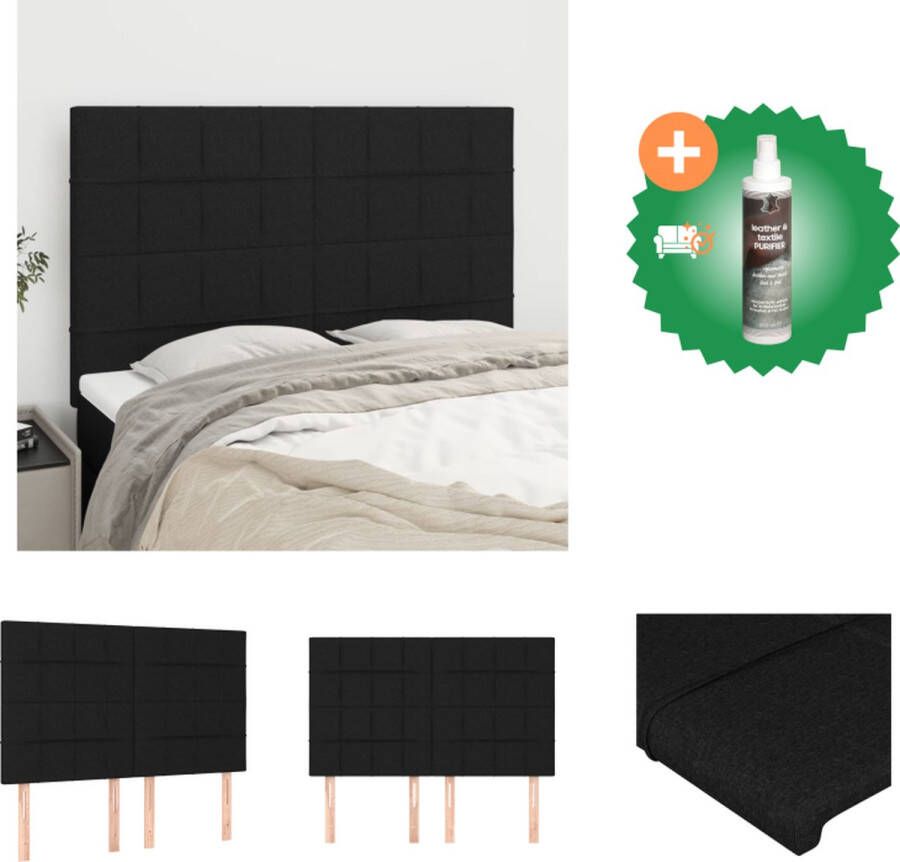 VidaXL Hoofdbord Comfort Hoofdbord Zwart 144x5x118 128 cm Verstelbare Hoogte Duurzaam Materiaal Stevige Poten Comfortabele Ondersteuning Bedonderdeel Inclusief Reiniger