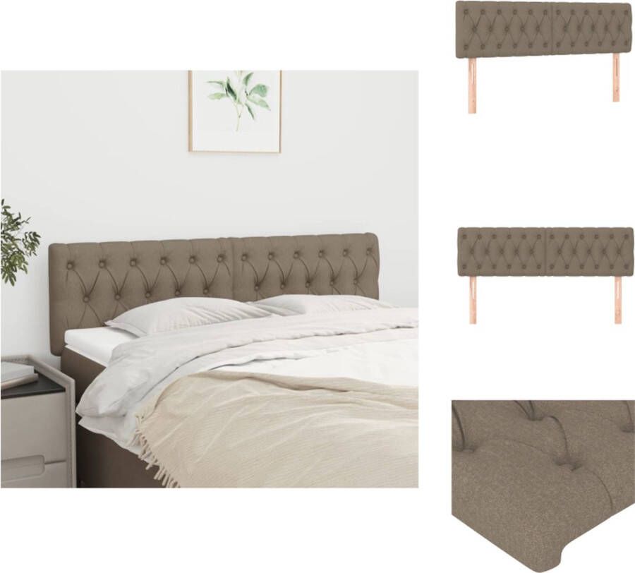 VidaXL Hoofdbord Bed Accessoires Size 144 x 7 x 78 88 cm Duurzame stof Houten poten Verstelbare hoogte Taupe Bedonderdeel