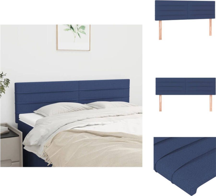 VidaXL Hoofdbord Bed Blauw 144 x 5 x 78 88 cm Stof Bedonderdeel