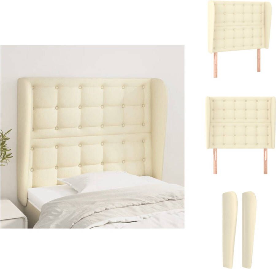 The Living Store Hoofdeind Hoogwaardig Kunstleren Hoofdbord 103 x 23 x 78 88 cm Crème Verstelbare Hoogte Hoofd Bord Hoofdbord Bedding Slaapkamers Kamerdecoratie - Foto 3