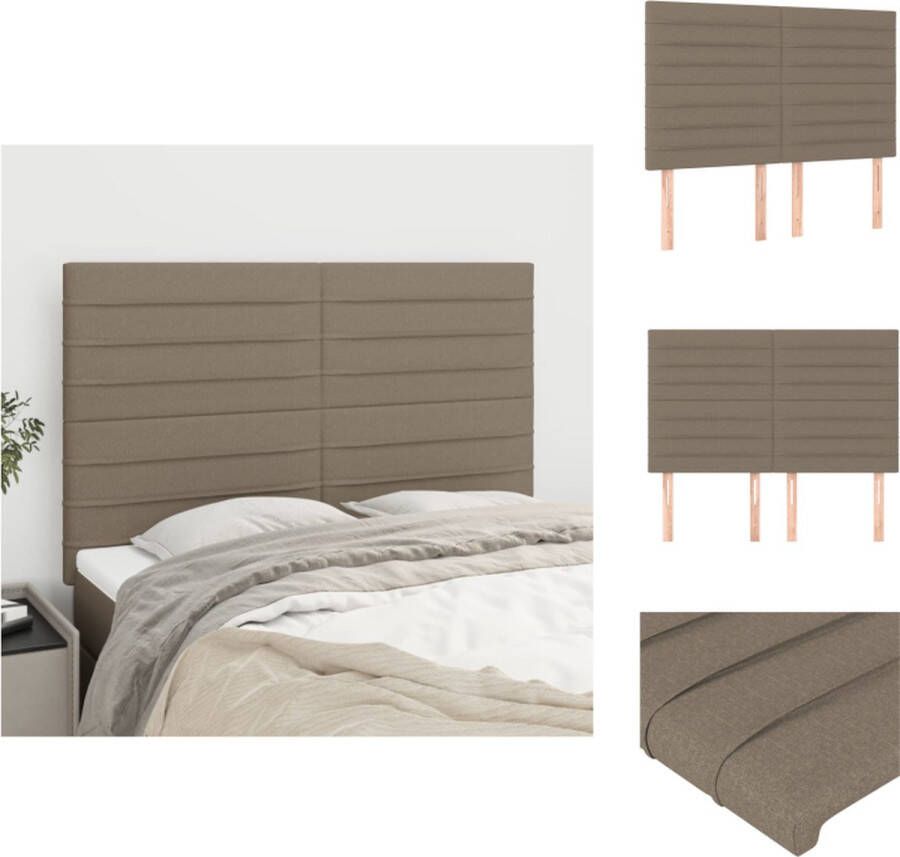 vidaXL Hoofdbord Bed en matras accessoires 144x5x118 128cm Taupe Bedonderdeel