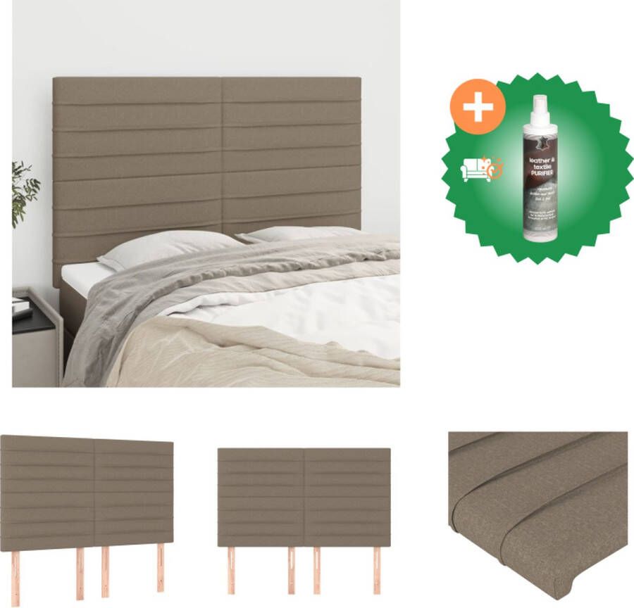 VidaXL Hoofdbord Bed en matras accessoires 144x5x118 128cm Taupe Bedonderdeel Inclusief Reiniger