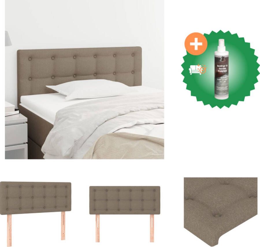 VidaXL Hoofdbord Taupe 80x5x78 88 cm stijlvol ontwerp ademend en duurzaam verstelbare hoogte stevige houten poten comfortabele rugondersteuning montagehandleiding meegeleverd Bedonderdeel Inclusief Reiniger