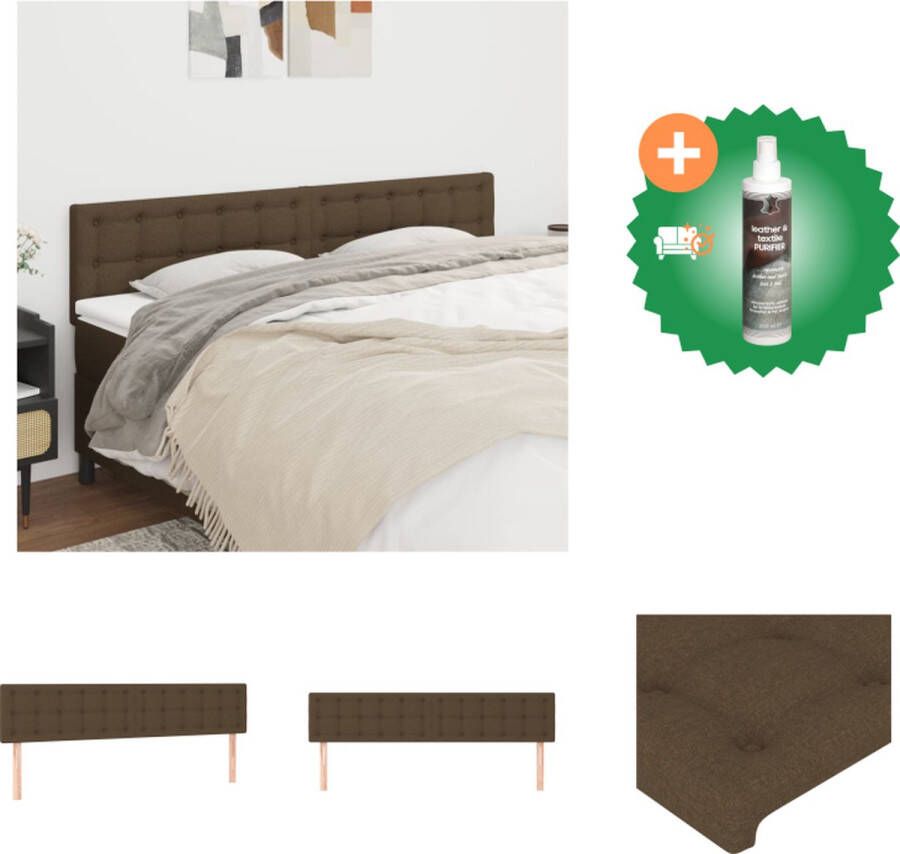 VidaXL Hoofdbord donkerbruin 90 x 5 x 118 128 cm verstelbare hoogte Bedonderdeel Inclusief Reiniger - Foto 2