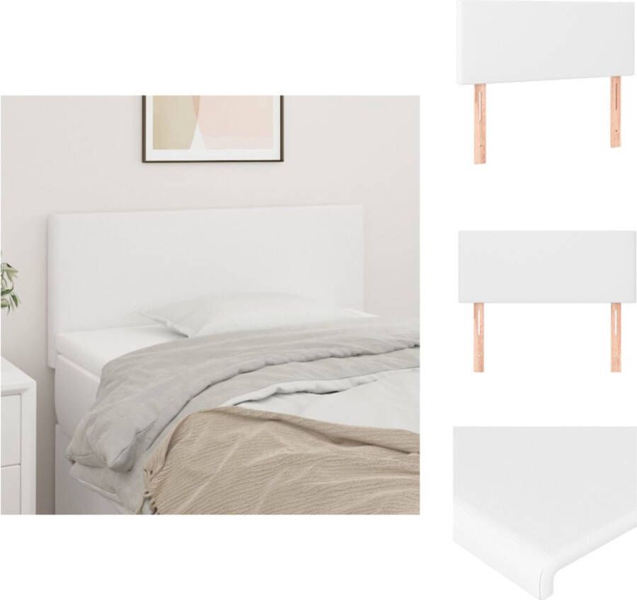 VidaXL Hoofdbord Bedombouw 100x5x78 88 cm Kunstleer hoofdbord voor stijlvolle en comfortabele ondersteuning Wit Bedonderdeel