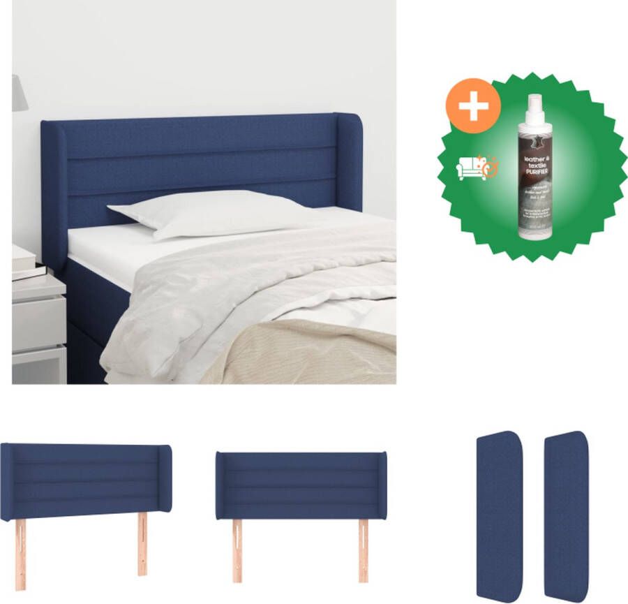 VidaXL Klassiek Hoofdbord Blauw 103 x 16 x 78 88 cm Duurzaam materiaal Verstelbare hoogte Comfortabele ondersteuning Bedonderdeel Inclusief Reiniger