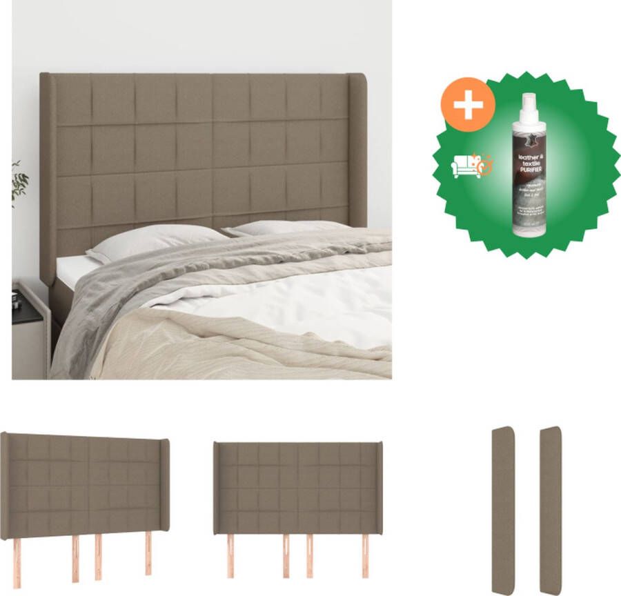 VidaXL Hoofdbord Bedombouw 147x16x118 128 cm Taupe Bedonderdeel Inclusief Reiniger