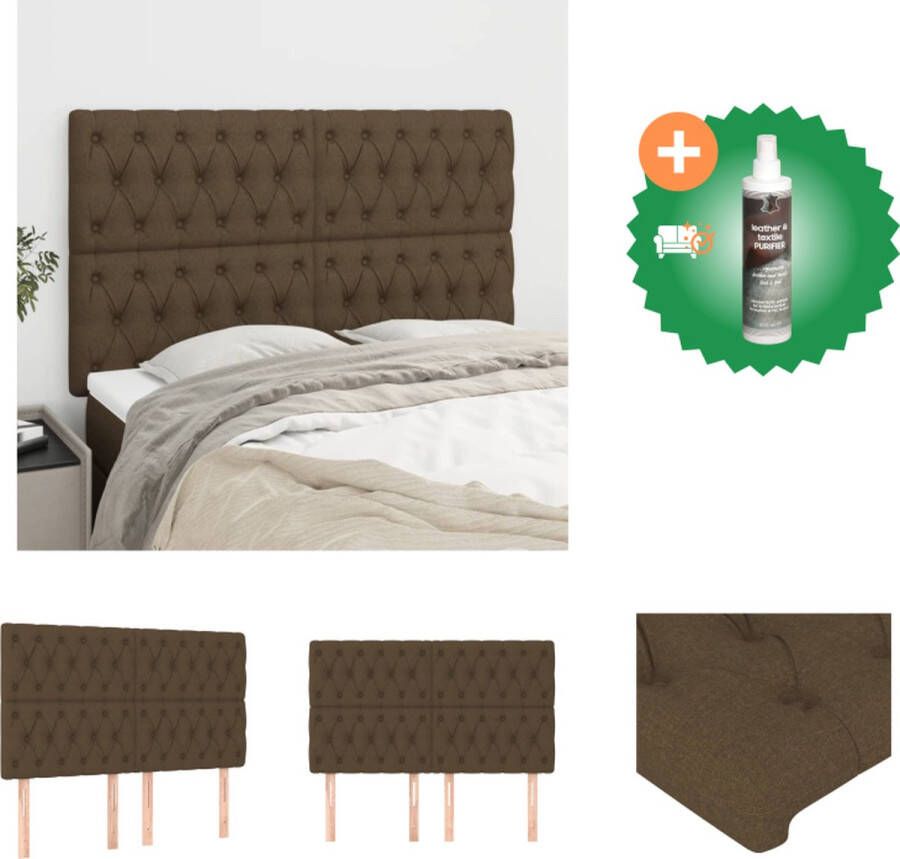 VidaXL Hoofdbord Bedombouw 160 x 7 x 118 128 cm Donkerbruin Bedonderdeel Inclusief Reiniger