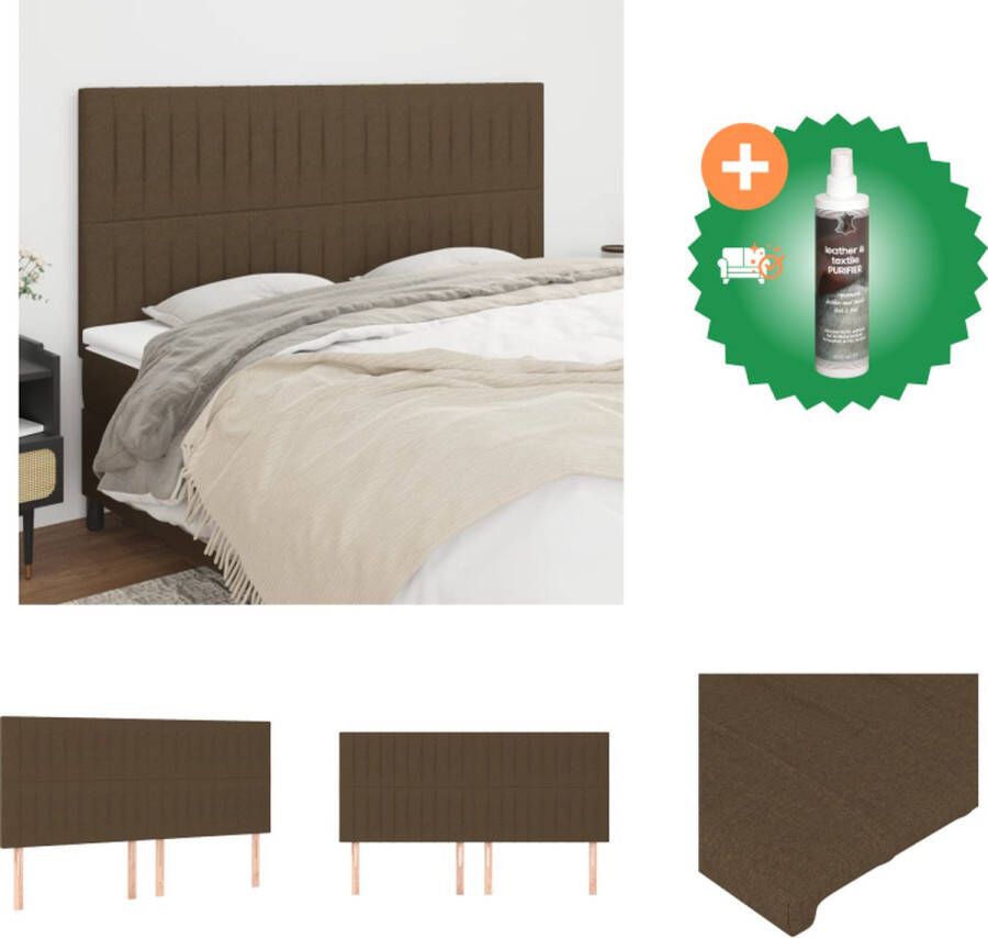 VidaXL Hoofdbord Klassiek Donkerbruin 200 x 5 x 118 128 cm Verstelbare Hoogte Stevige Poten Comfortabele Ondersteuning Bedonderdeel Inclusief Reiniger
