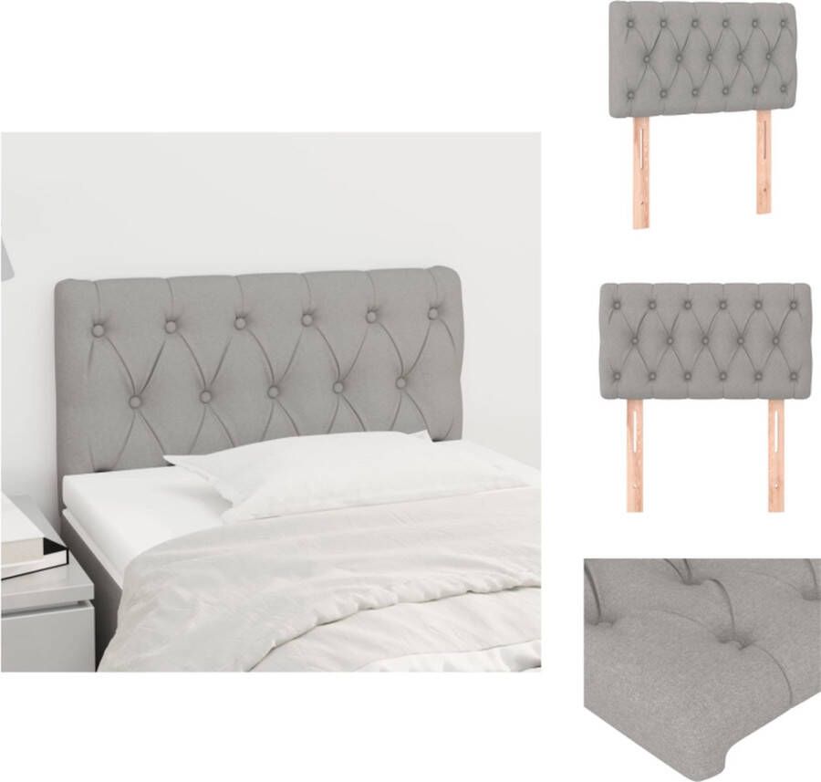 VidaXL Hoofdbord Hoofdborden Hoofdeinde Houten Hoofdbord 80x7x78 88 cm stof lichtgrijs