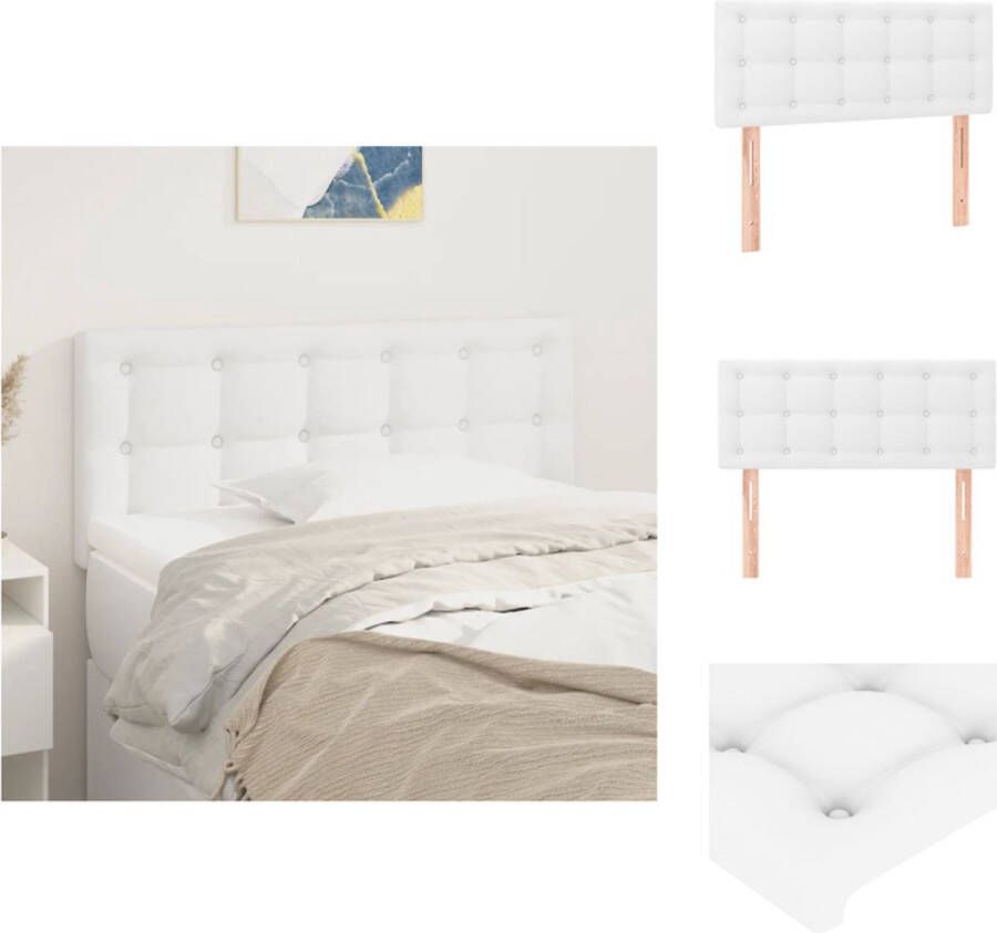 VidaXL Hoofdbord Hoofdborden Hoofdeinde Houten Hoofdbord 90x5x78 88 cm kunstleer wit - Foto 4