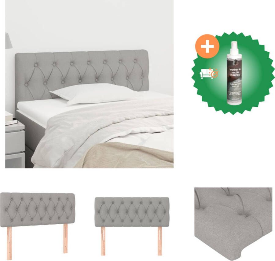 VidaXL Hoofdbord Bedombouw 90 x 7 x 78 88 cm Lichtgrijs stof Duurzaam Verstelbare hoogte Stevige poten Comfortabele ondersteuning Bedonderdeel Inclusief Reiniger
