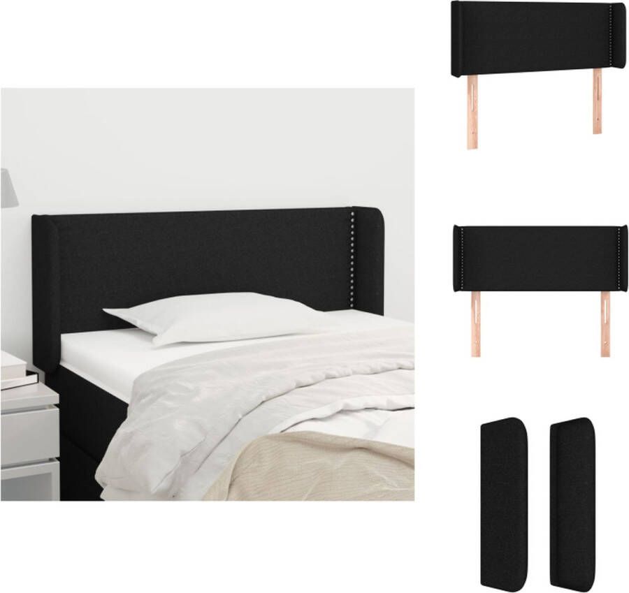 VidaXL Hoofdbord Bedombouw 93 x 16 x 78 88 cm Zwarte Stof Verstelbare hoogte Bedonderdeel