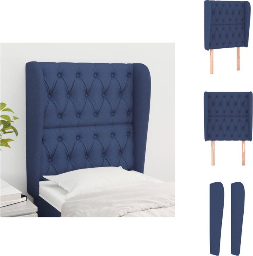 VidaXL klassiek hoofdbord blauw stof verstelbare hoogte stevige poten comfortabele ondersteuning Bedonderdeel