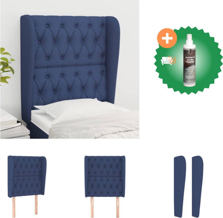 VidaXL Hoofdbord Classic Bedombouw 83 x 23 x 118 128 cm Blauw Bedonderdeel Inclusief Reiniger