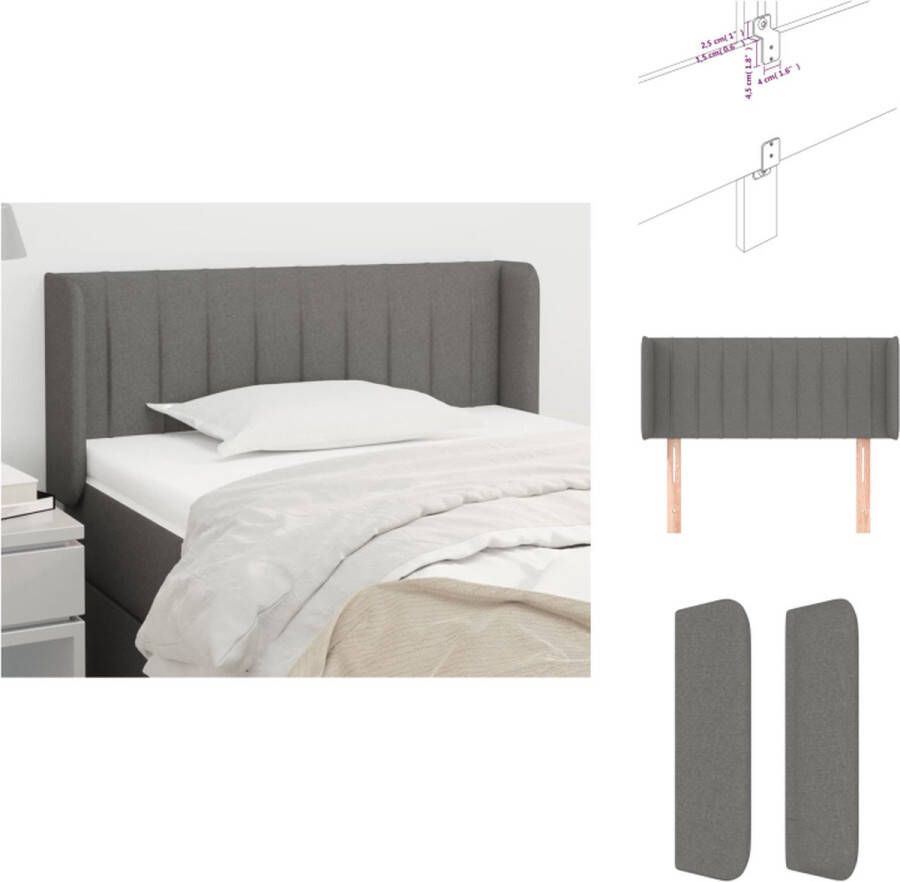 VidaXL Hoofdbord Donkergrijs 83 x 16 x 78 88 cm Trendy ontwerp voor complete uitstraling en comfortabele ondersteuning Bedonderdeel