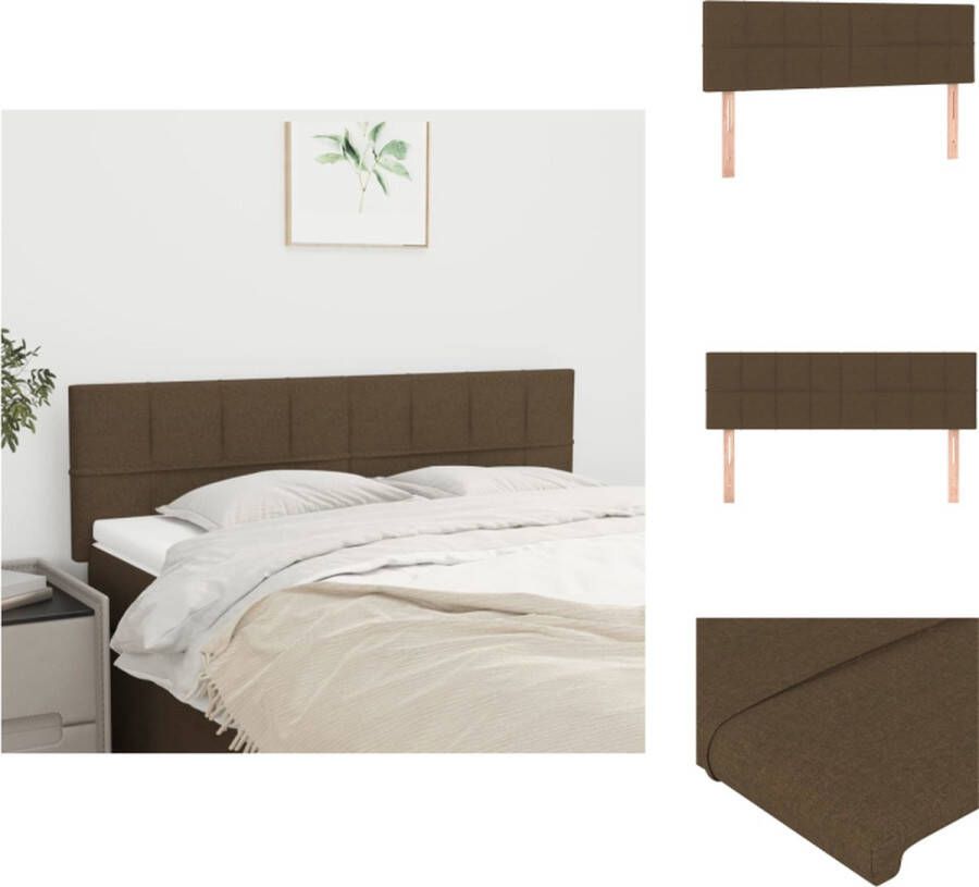 The Living Store Hoofdbord Bedondersteuning 144x5cm Duurzaam stof Stevige houten poten Verstelbare hoogte Kleur- donkerbruin Hoofd Bord Hoofdkussen Beddecoratie Slaap Accessoires Stoffen Hoofdbord - Foto 3