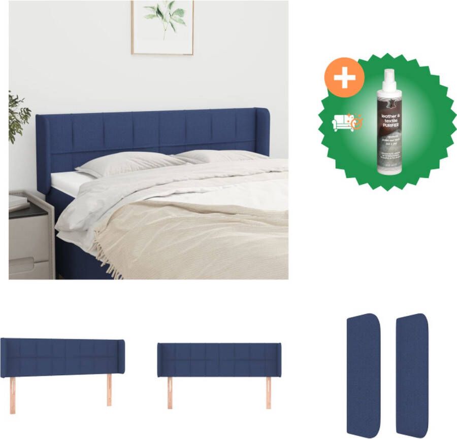 VidaXL Hoofdbord Blauw 147 x 16 x 78 88 cm Duurzaam Materiaal Bedonderdeel Inclusief Reiniger