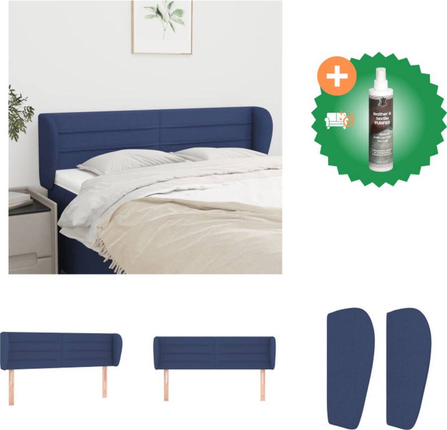 VidaXL Hoofdbord Blauw 147 x 23 x 78 88 cm Duurzaam en Comfortabel Bedonderdeel Inclusief Reiniger