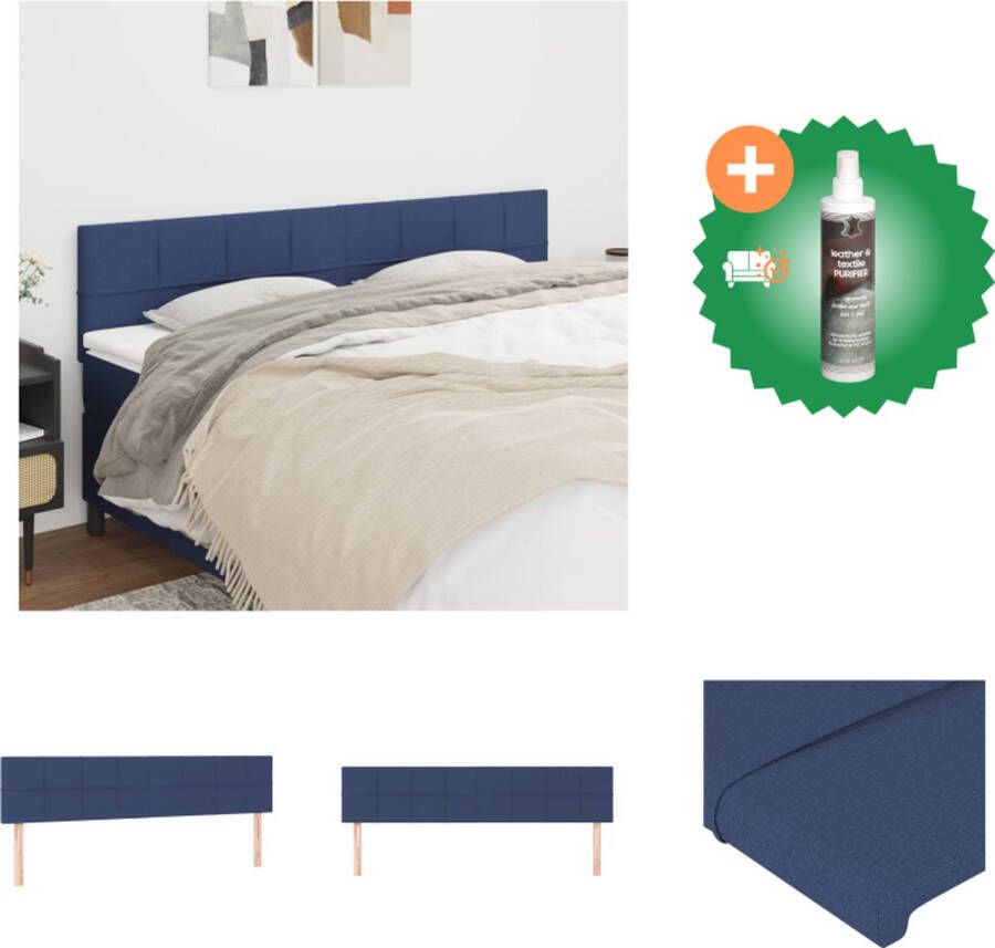 VidaXL Hoofdbord Classic Blauw 80x5x118 128cm Verstelbaar Stof Inclusief 2x hoofdeind Bedonderdeel Inclusief Reiniger - Foto 2