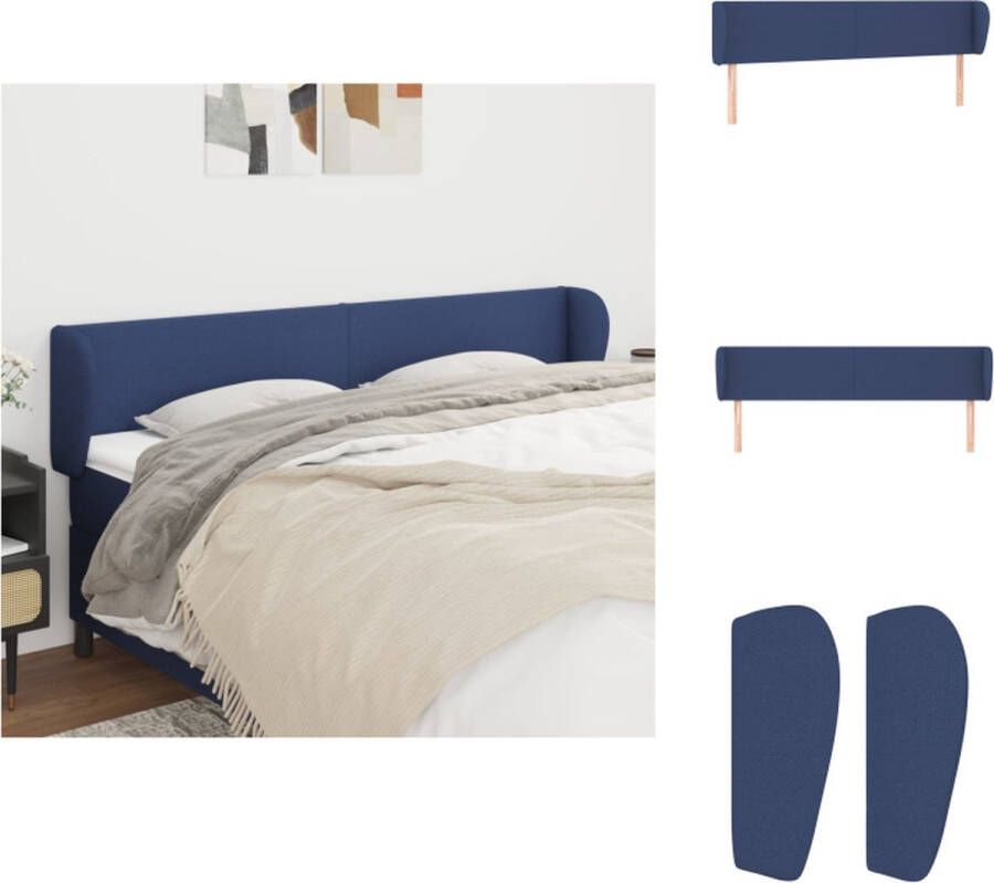VidaXL Hoofdbord Blauw 163 x 23 x 78 88 cm Duurzaam materiaal Verstelbare hoogte Comfortabele ondersteuning Bedonderdeel - Foto 3