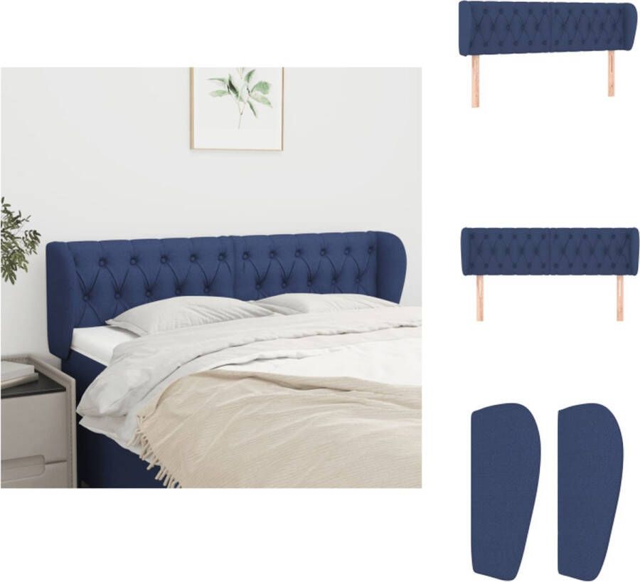 VidaXL Hoofdbord Blauw 163 x 23 x 78 88 cm Duurzaam materiaal Verstelbare hoogte Comfortabele ondersteuning Bedonderdeel - Foto 2