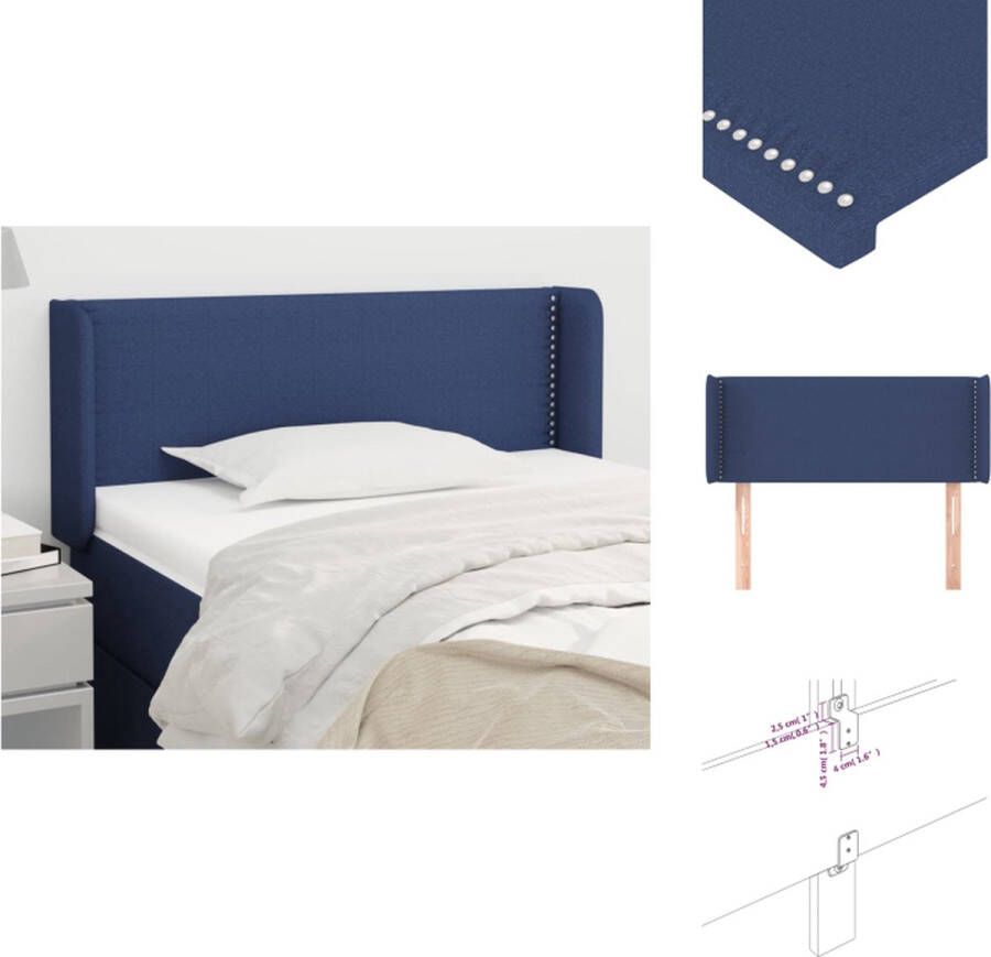 VidaXL Hoofdbord Blauw 83 x 16 x 78 88 cm Trendy ontwerp Verstelbare hoogte Stevige poten Bedonderdeel