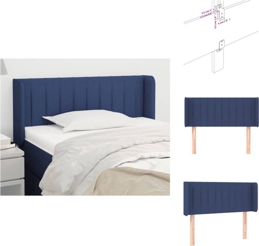 VidaXL Hoofdbord Blauw 83x16x78 88 cm Eenvoudige montage Duurzaam materiaal Verstelbare hoogte Bedonderdeel