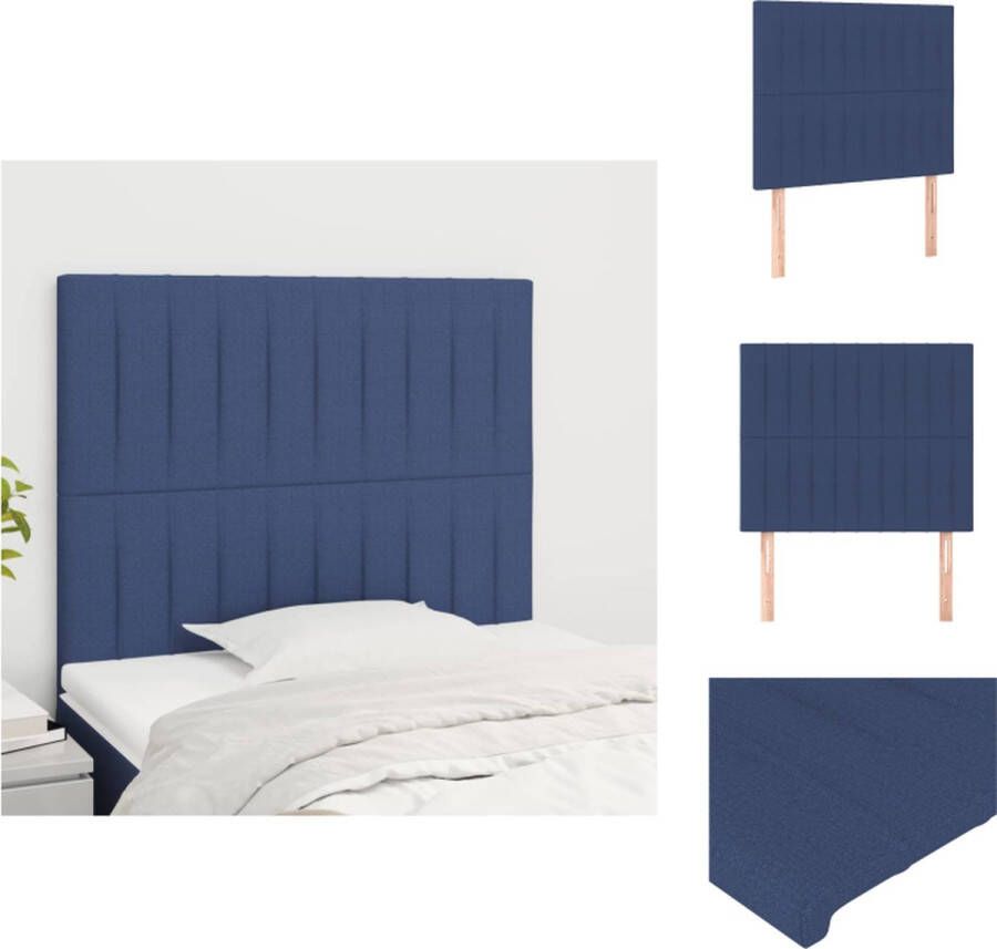 VidaXL Hoofdbord Classic s Bedombouw Accessoire 90x5x118 128 cm Blauw stoffen bekleding Bedonderdeel - Foto 4