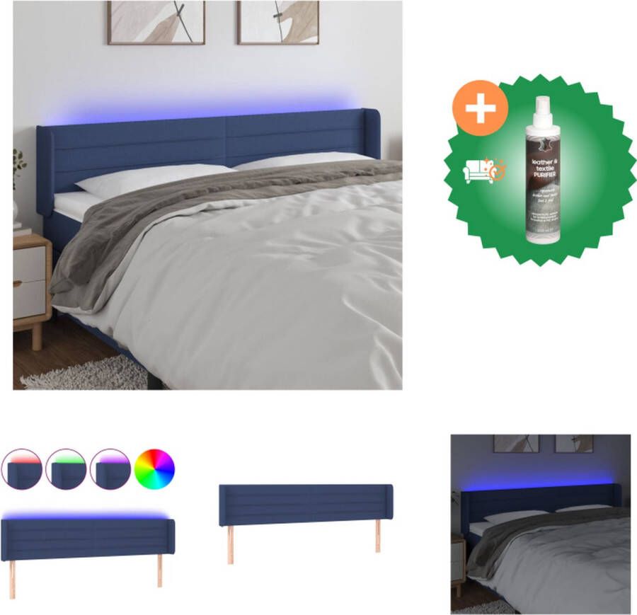 VidaXL Hoofdbord Klassiek LED Hoofdeinde Afmeting- 203 x 16 x 78 88 cm Ken- Verstelbare hoogte Comfortabele ondersteuning Snijdbare LED-strip Bedonderdeel Inclusief Reiniger