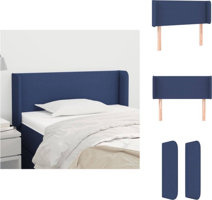 VidaXL Hoofdbord Blauw Stof Verstelbare Hoogte Stevige Poten Comfortabele Ondersteuning Bedonderdeel