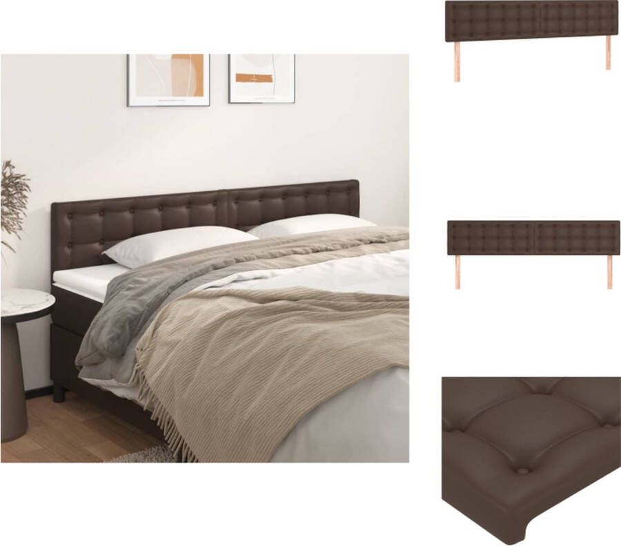 VidaXL Hoofdbord Bruin Kunstleer 200x5x78 88cm Klassiek ontwerp duurzaam en comfortabel Bedonderdeel