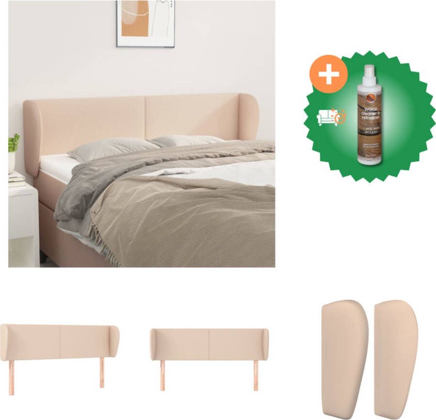 VidaXL Hoofdbord Cappuccino Kunstleer 147 x 23 x 78 88 cm Verstelbare Hoogte Bedonderdeel Inclusief Houtreiniger en verfrisser