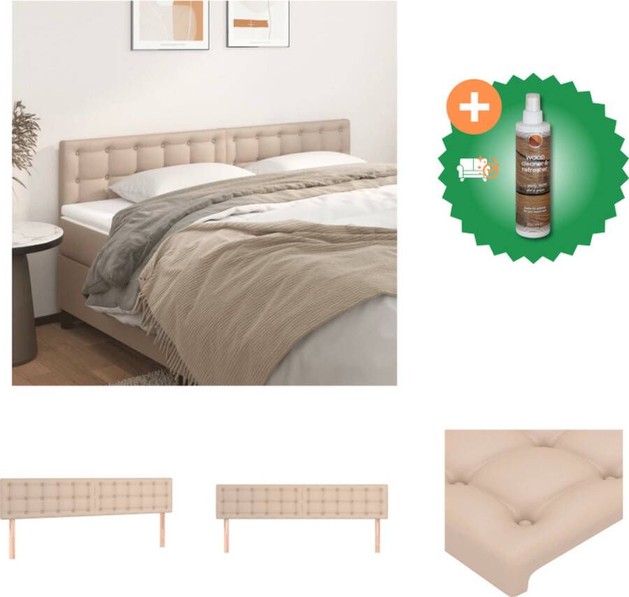 VidaXL Hoofdborden 2 st 100x5x78 88 cm kunstleer cappuccinokleurig Bedonderdeel Inclusief Houtreiniger en verfrisser