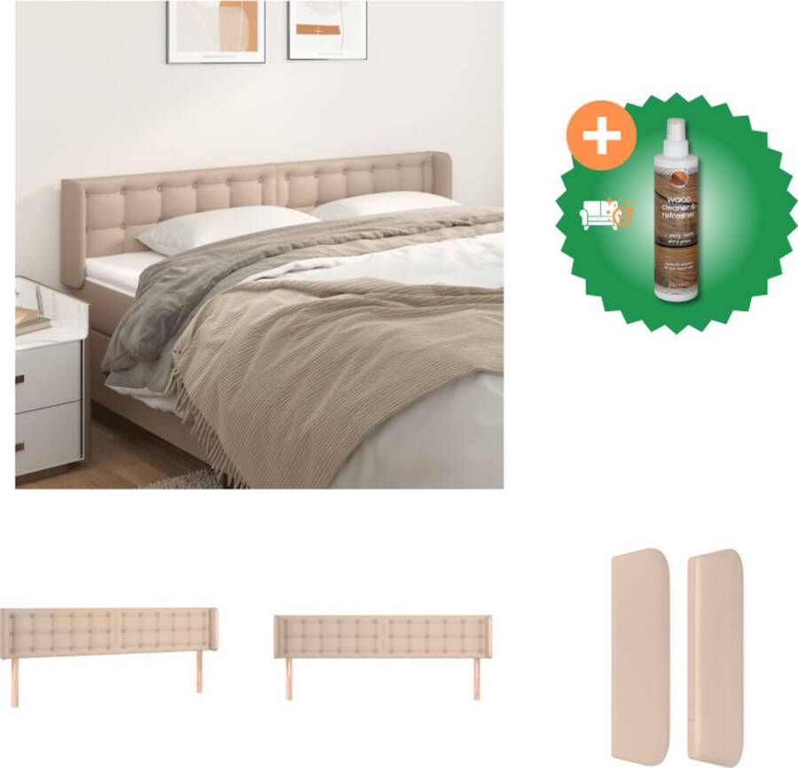 VidaXL Hoofdbord Cappuccino Kunstleer 203x16x78 88 cm Verstelbare hoogte Bedonderdeel Inclusief Houtreiniger en verfrisser