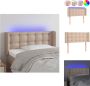 VidaXL Hoofdbord Cappuccino Kunstleer LED-strip 93x16x78 88 cm Verstelbare hoogte Bedonderdeel - Thumbnail 1