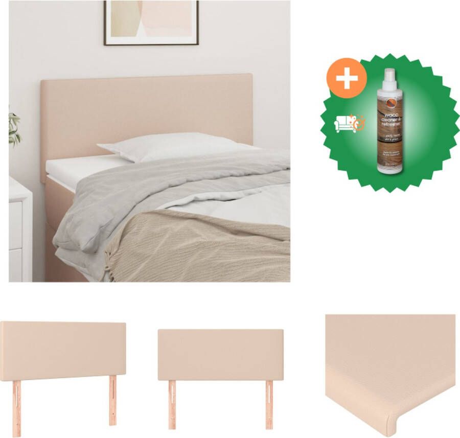 VidaXL Hoofdbord Cappuccino Kunstleer Verstelbare hoogte Stevige poten Comfortabele ondersteuning Klassiek ontwerp Bedonderdeel Inclusief Houtreiniger en verfrisser - Foto 2