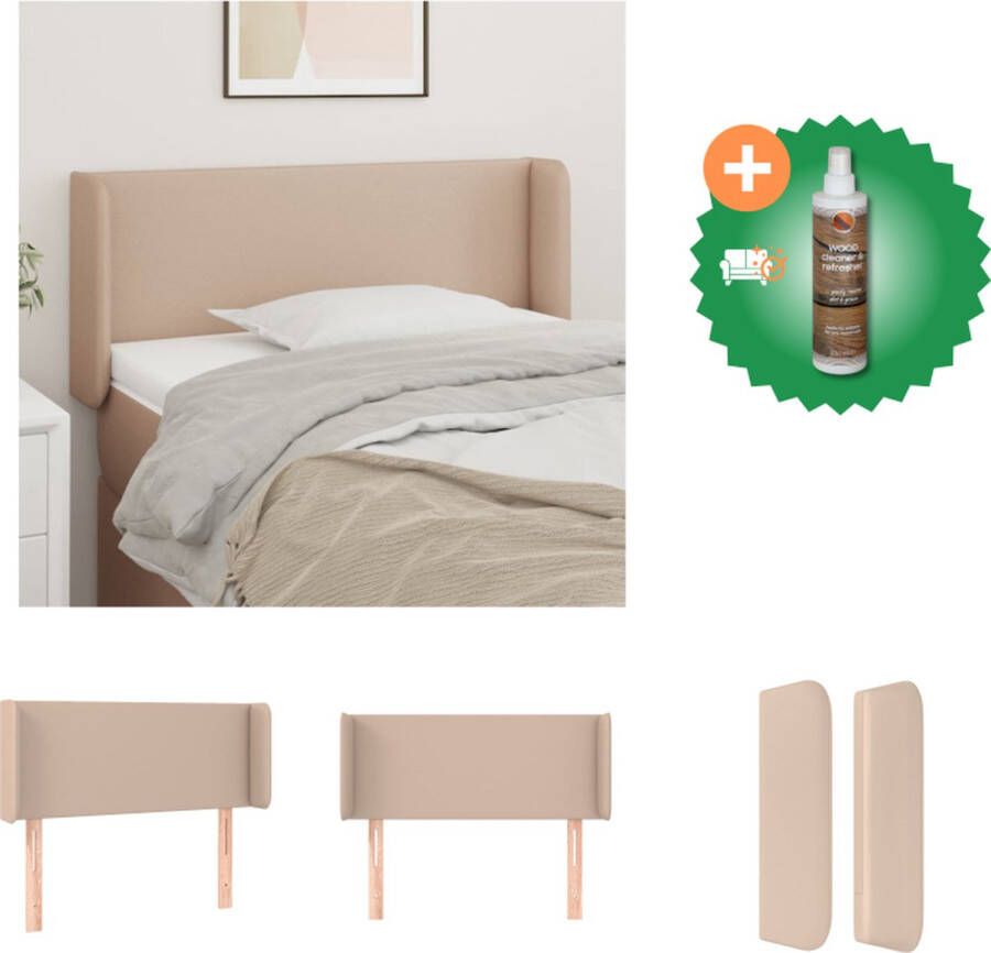 VidaXL Hoofdbord Cappuccino Kunstleren bedombouw Verstelbaar Stevige poten Duurzaam materiaal Afmetingen 103 x 16 x 78 88 cm Bedonderdeel Inclusief Houtreiniger en verfrisser