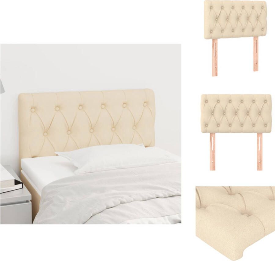 VidaXL Hoofdbord Hoofdborden Hoofdeinde Houten Hoofdbord 80x7x78 88 cm stof crèmekleurig