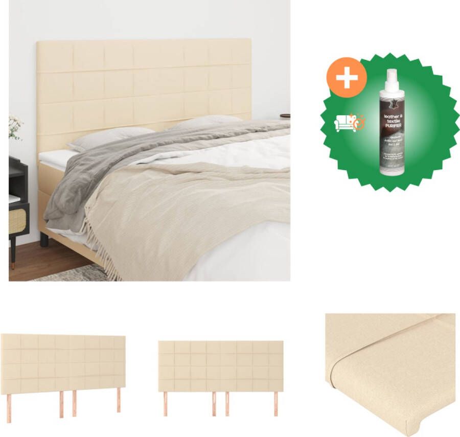 VidaXL Hoofdbord Classic Bedaccessoires 160x118 128 cm Crème Bedonderdeel Inclusief Reiniger
