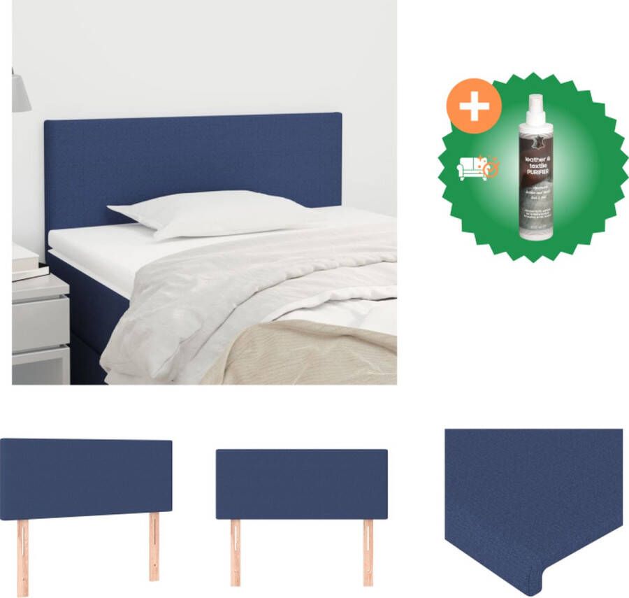 VidaXL Hoofdbord Klassiek Blauw 90 x 5 x 78 88 cm Stof Hout Verstelbare Hoogte Stevige Poten Bedonderdeel Inclusief Reiniger