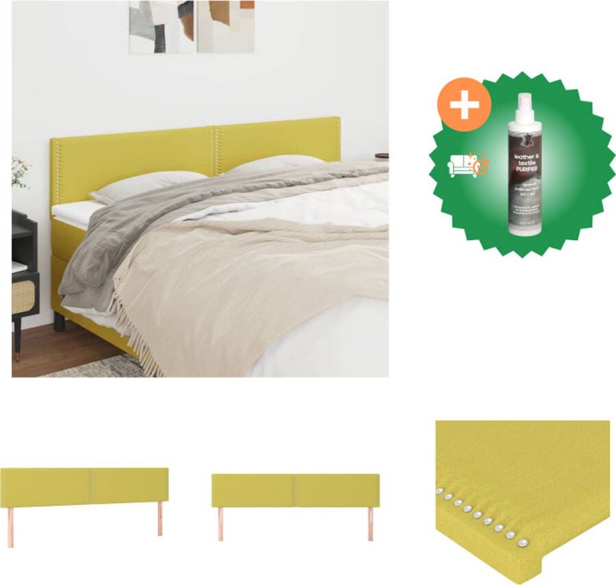 VidaXL Klassiek Groen Gestoffeerd Hoofdbord 80 x 5 x 118 128 cm Verstelbare Hoogte Stabiele Poten Comfortabele Ondersteuning Elegant Ontwerp Inclusief 2 Hoofdeinden Bedonderdeel Inclusief Reiniger