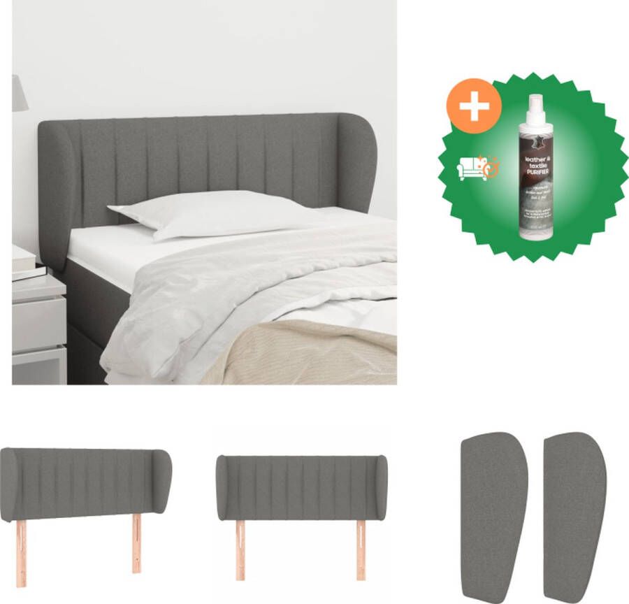 VidaXL Hoofdbord Classic Bedondersteuning Verstelbare Hoogte Duurzaam Materiaal Stevige Poten Donkergrijs 83x23x78 88 cm Bedonderdeel Inclusief Reiniger